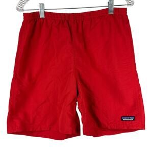Patagonia Men's Baggies Red Lined 6" Nylon Shorts Size Small Excellent Condition